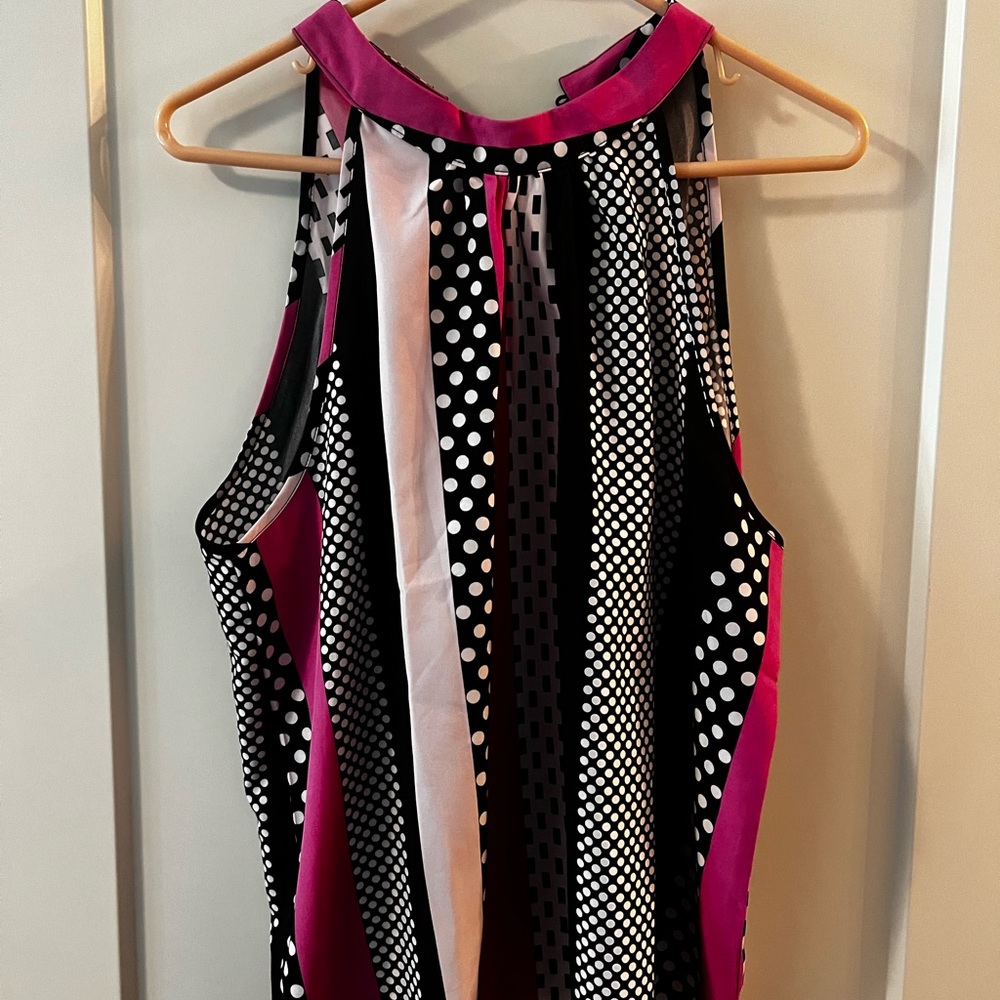 Stylish Pink and Black Polka Dot Women's Top